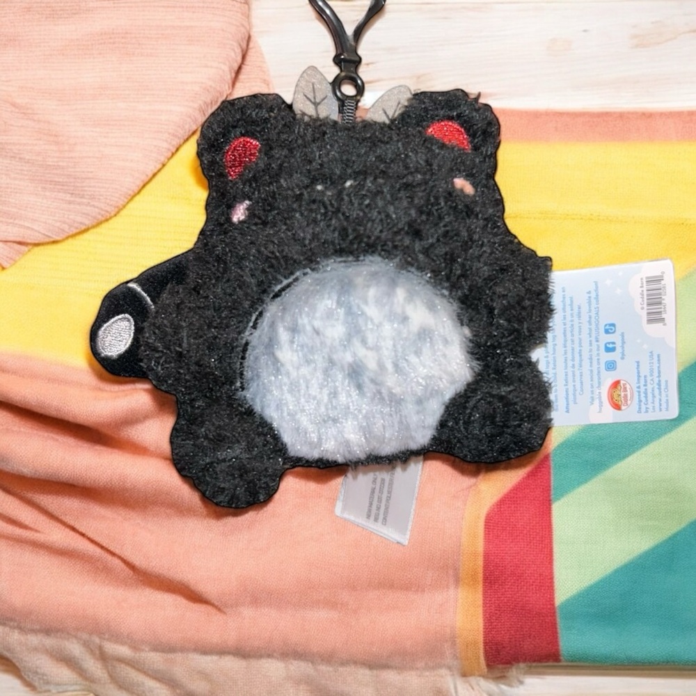 Wawa FroggieCuddle Barn Black and Gray Mothman Plush Bag Charm